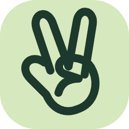 DudeGlass peace-hand logo