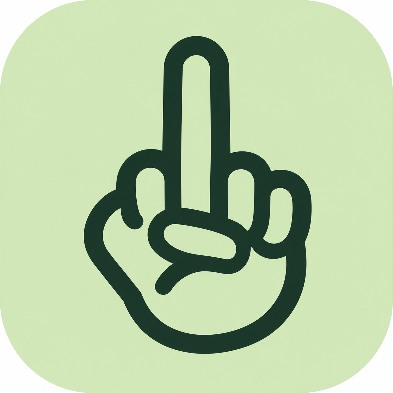 DudeGlass middle-finger hand logo